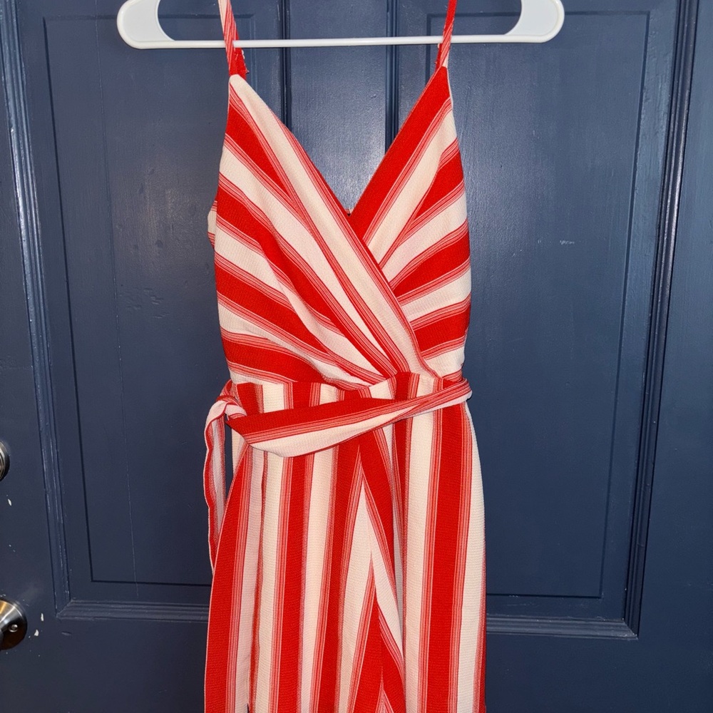 Trixxi Red and White Striped Dress